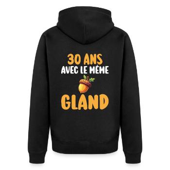 Mariée 30 Ans Femme 30 Ans De Mariage - Veste à capuche bio Premium Unisexe - noir - Dos - Nico (187cm)