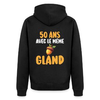Mariée 50 Ans Femme 50 Ans De Mariage - Veste à capuche bio Premium Unisexe - noir - Dos - Nico (187cm)