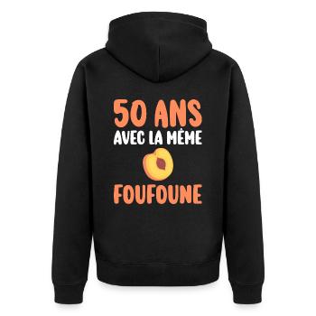 Marié 50 Ans Homme 50 Ans De Mariage - Veste à capuche bio Premium Unisexe - noir - Dos - Nico (187cm)