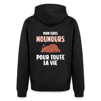 Humour Fille Mariage Future Mariée EVF - Veste à capuche bio Premium Unisexe - noir - Dos - Nico (187cm)