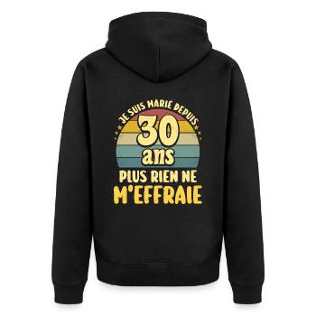 Marié 30 Ans Fête 30 Ans De Mariage - Veste à capuche bio Premium Unisexe - noir - Dos - Nico (187cm)