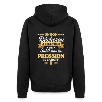 Bûcheron Alsacien Alsace Bûcheron - Veste à capuche bio Premium Unisexe - noir - Dos - Nico (187cm)