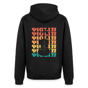 Vintage Geige Musiker Geiger Geiger - Unisex Premium Bio Zip Hoodie - Schwarz - Hinten - Nico (187cm)