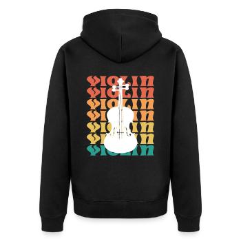 Vintage Geige Musiker Geiger Geiger - Unisex Premium Bio Zip Hoodie - Schwarz - Hinten - Nico (187cm)