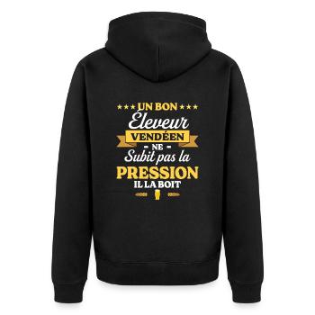 Éleveur Vendéen Vendée Éleveur - Veste à capuche bio Premium Unisexe - noir - Dos - Nico (187cm)