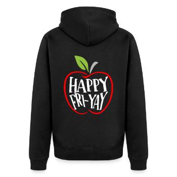 Humor Friday Lehrer-Wochenende - Unisex Premium Bio Zip Hoodie - Schwarz - Hinten - Nico (187cm)