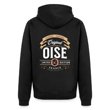 Oise Département France - Veste à capuche bio Premium Unisexe - noir - Dos - Nico (187cm)