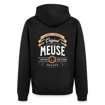Meuse Département France - Veste à capuche bio Premium Unisexe - noir - Dos - Nico (187cm)