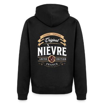 Nièvre Département France - Veste à capuche bio Premium Unisexe - noir - Dos - Nico (187cm)