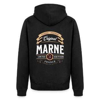 Marne Département France - Veste à capuche bio Premium Unisexe - noir - Dos - Nico (187cm)