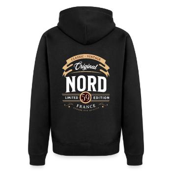 Nord Département France - Veste à capuche bio Premium Unisexe - noir - Dos - Nico (187cm)