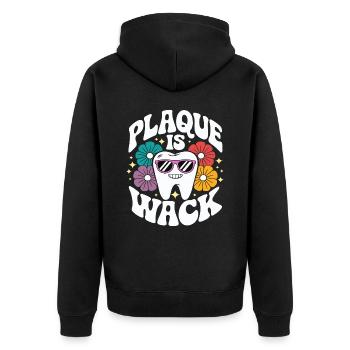 Retro Dental Humor Woman Dentist - Unisex Premium Organic Zip Hoodie - black - Back - Nico (187cm)