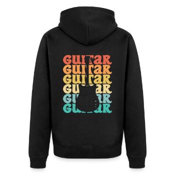 Guitare Vintage Musicien Guitariste - Veste à capuche bio Premium Unisexe - noir - Dos - Nico (187cm)