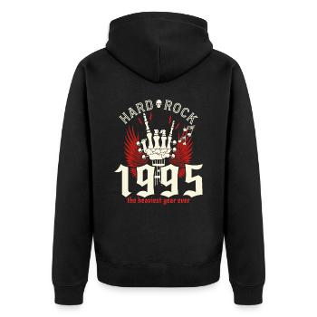 30 Ans Rock 30eme Anniversaire 1995 - Veste à capuche bio Premium Unisexe - noir - Dos - Nico (187cm)