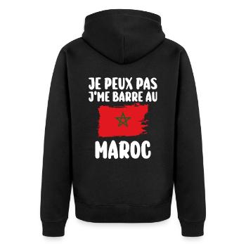 J'Me Barre au Maroc Voyage Cadeau - Veste à capuche bio Premium Unisexe - noir - Dos - Nico (187cm)