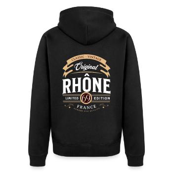 Rhône Département France - Veste à capuche bio Premium Unisexe - noir - Dos - Nico (187cm)