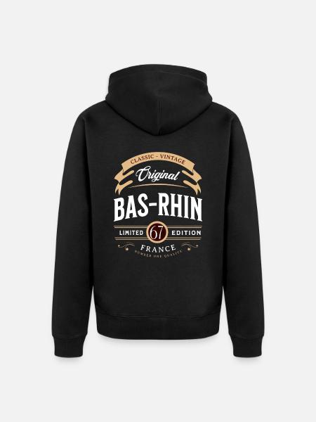 Bas-Rhin Department France - Unisex Premium Organic Zip Hoodie - black