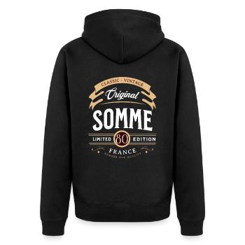 Somme Département France - Veste à capuche bio Premium Unisexe - noir - Dos - Nico (187cm)