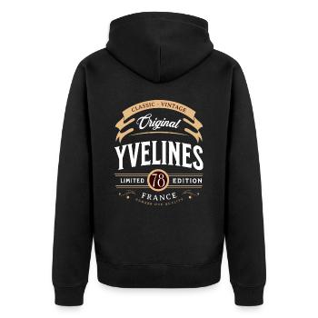 Yvelines Département France - Veste à capuche bio Premium Unisexe - noir - Dos - Nico (187cm)