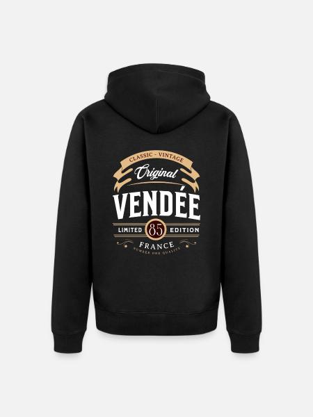 Vendée Department France - Unisex Premium Organic Zip Hoodie - black