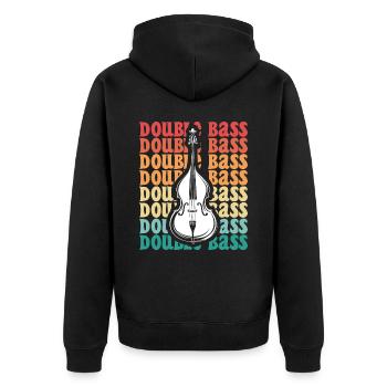 Vintage Kontrabass Kontrabass - Unisex Premium Bio Zip Hoodie - Schwarz - Hinten - Nico (187cm)