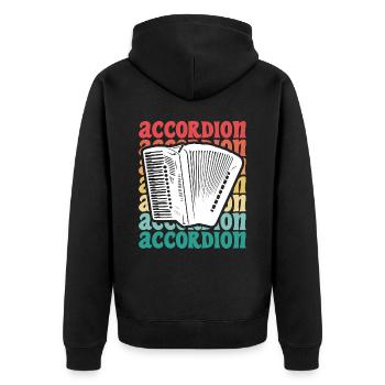 Vintage-Akkordeonist - Unisex Premium Bio Zip Hoodie - Schwarz - Hinten - Nico (187cm)
