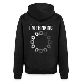 Ingenieur Geschenk Humor Ingenieur - Unisex Premium Bio Zip Hoodie - Schwarz - Hinten - Nico (187cm)