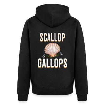 Humour Scallop Gallops Meme - Veste à capuche bio Premium Unisexe - noir - Dos - Nico (187cm)