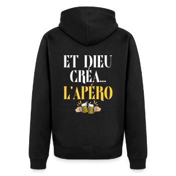 Et Dieu Créa Apéro Humour - Veste à capuche bio Premium Unisexe - noir - Dos - Nico (187cm)