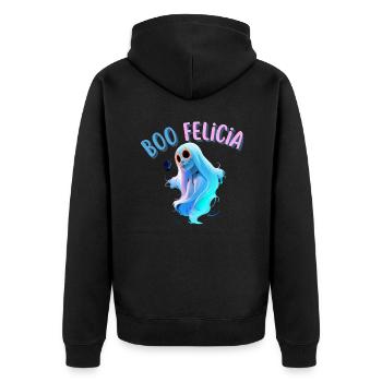 Boo felicia - Unisex Premium Organic Zip Hoodie - black - Back - Nico (187cm)