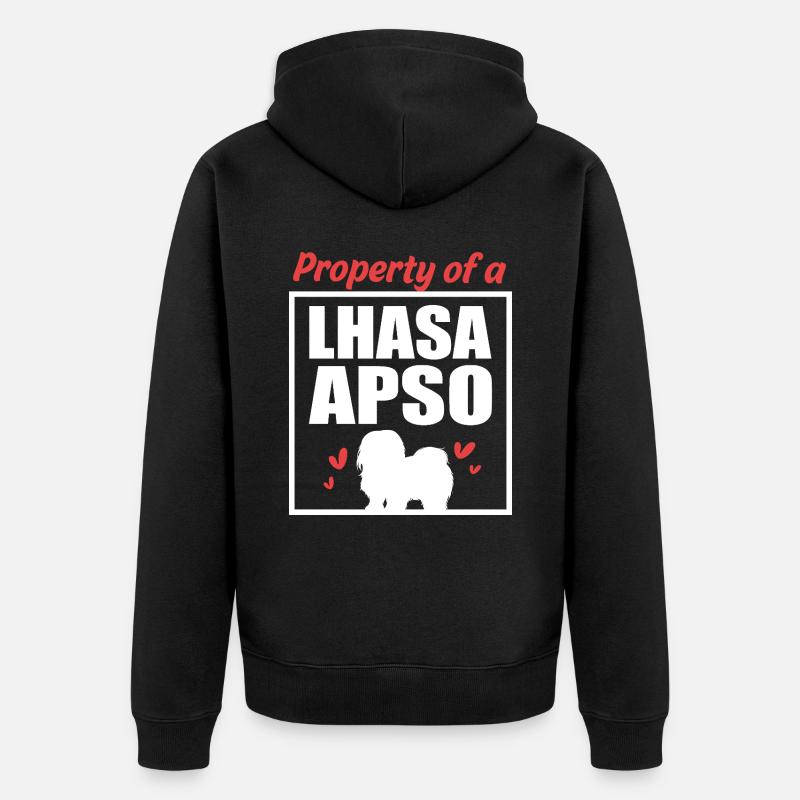 Chien Lhassa Apso - Veste à capuche bio Premium Unisexe - noir