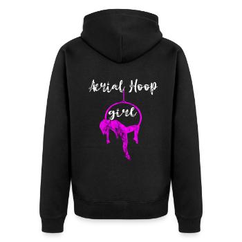 Aerial Hoop Girl Silks Yoga Pole Dance Circus - Unisex Premium Bio Zip Hoodie - Schwarz - Hinten - Nico (187cm)