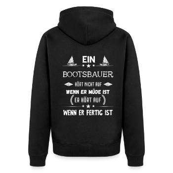 Bootsbauer Schiffe Boote Bauen Bootsbau Beruf - Unisex Premium Bio Zip Hoodie - Schwarz - Hinten - Nico (187cm)