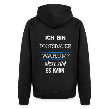 Bootsbauer Schiffe Binnenschiffe Boote Bauen Boots - Unisex Premium Bio Zip Hoodie - Schwarz - Hinten - Nico (187cm)