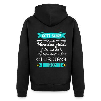 Bester Chirurg Chirurgischer Arzt Doktor Chirurgie - Unisex Premium Bio Zip Hoodie - Schwarz - Hinten - Nico (187cm)