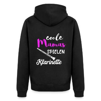 Coole Mamas Spielen Klarinette Musik Klarinettisti - Unisex Premium Bio Zip Hoodie - Schwarz - Hinten - Nico (187cm)