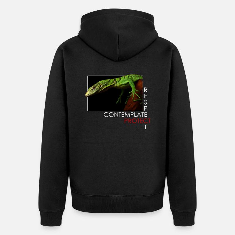 Contemplate, respect, protect - Veste à capuche bio Premium Unisexe - noir