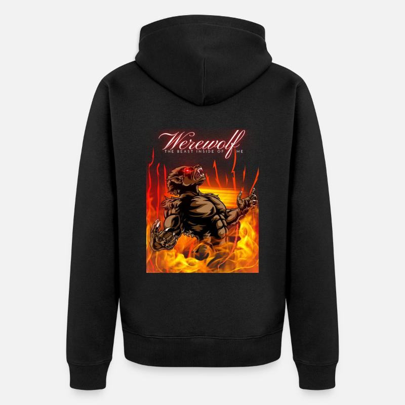 Conception de loup-garou - Veste à capuche bio Premium Unisexe - noir