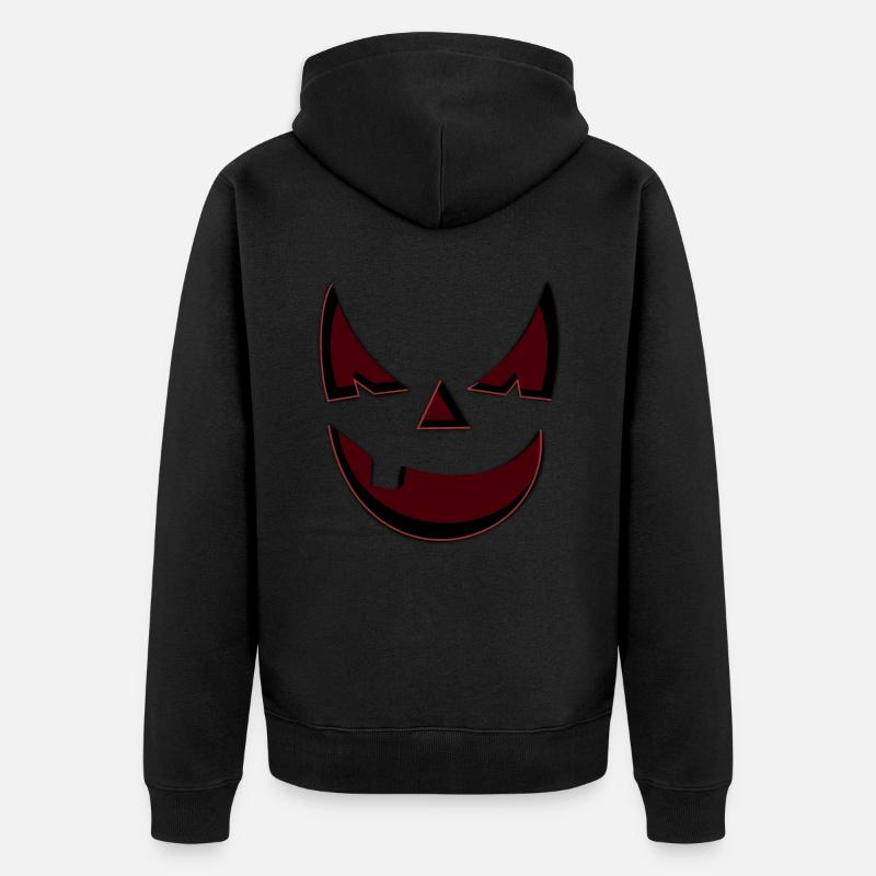 Visage de citrouille - Veste à capuche bio Premium Unisexe - noir