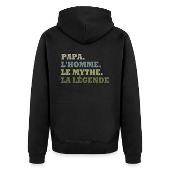 Cadeau pour Papa l'homme, le mythe, la légende. - Veste à capuche bio Premium Unisexe - noir - Dos - Nico (187cm)