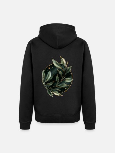 Plants Leaves - Unisex Premium Organic Zip Hoodie - black