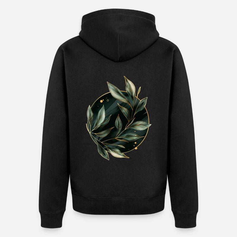 Feuilles de plantes - Veste à capuche bio Premium Unisexe - noir