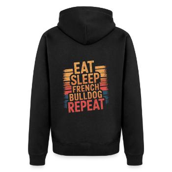 Eat. Sleep. French Bulldog. Repeat. - Unisex Premium Organic Zip Hoodie - black - Back - Nico (187cm)