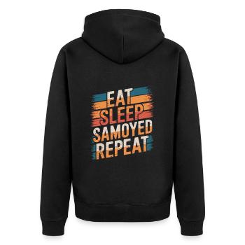 Eat. Sleep. Samoyed. Repeat. - Unisex Premium Organic Zip Hoodie - black - Back - Nico (187cm)