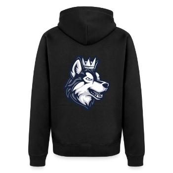 Couronne de chien Husky - Veste à capuche bio Premium Unisexe - noir - Dos - Nico (187cm)