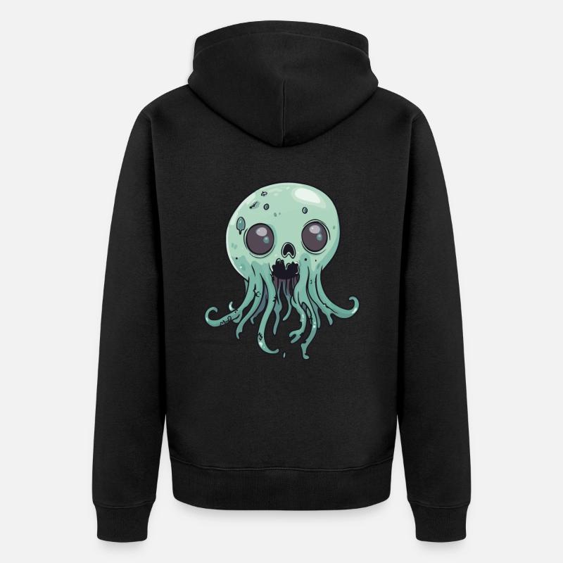 Méduse Halloween Zombie - Veste à capuche bio Premium Unisexe - noir