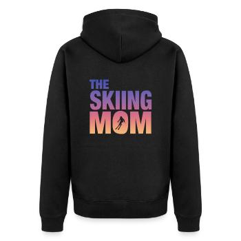 Skiing Geschenk Ski fahren - Unisex Premium Bio Zip Hoodie - Schwarz - Hinten - Nico (187cm)
