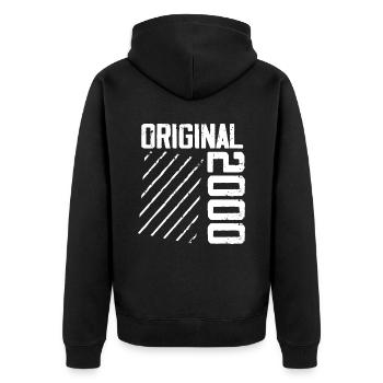 Original 2000 24e Anniversaire Cadeau Retro - Veste à capuche bio Premium Unisexe - noir - Dos - Nico (187cm)