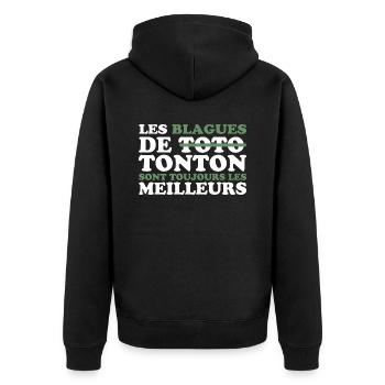 Meilleurs tontons cadeau pour tonton drôle - Veste à capuche bio Premium Unisexe - noir - Dos - Nico (187cm)
