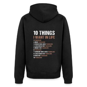 10 choses que je veux dans la vie Pangolin - Veste à capuche bio Premium Unisexe - noir - Dos - Nico (187cm)